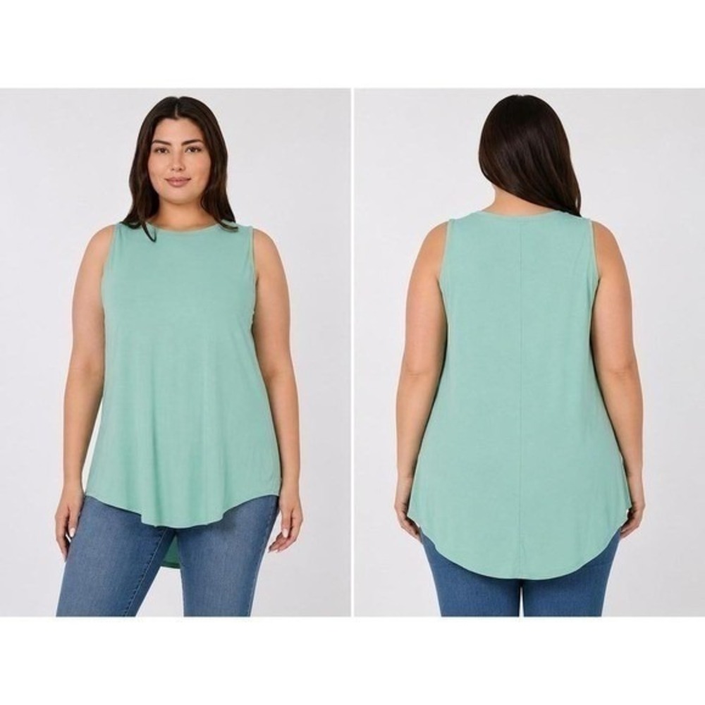 Women's Plus Size Tank Top by Zenana Hi-Low Dusty Green Size 2X New With Tags